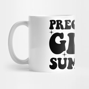 Pregnant Girl Summer Baby Shower Announcement Pregnancy Reveal Mug